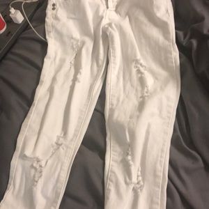 White ripped jeans